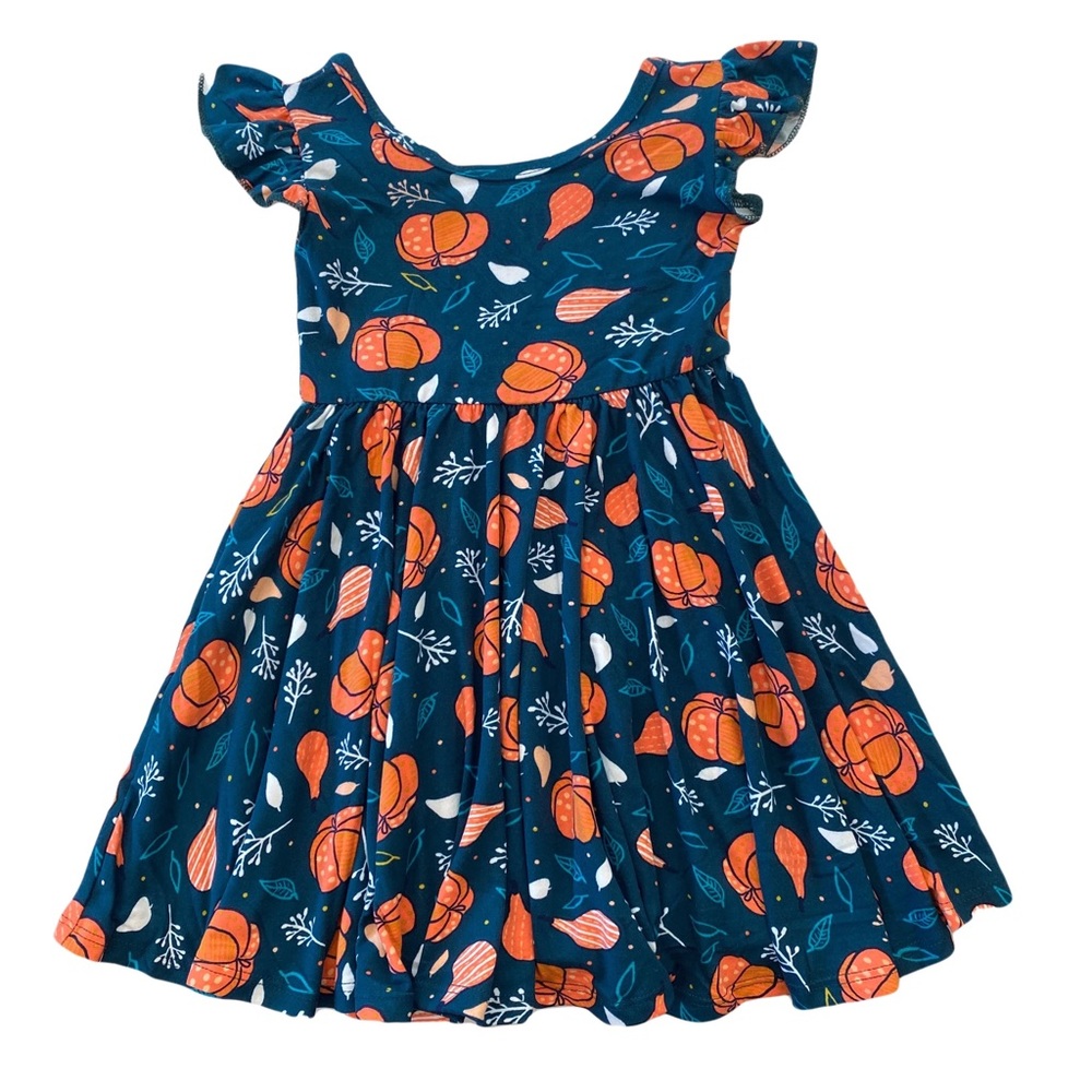 Dot Dot Smile Girls Pumpkin Empire Twirl Dress New